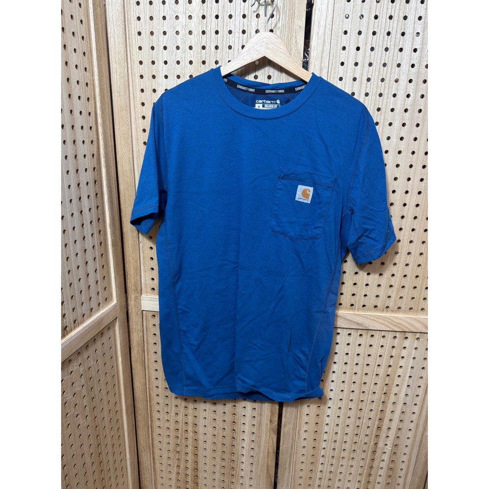 Carhartt Force Relaxed Fit Mens Blue Short Sleeve Pocket T-Shirt Size M